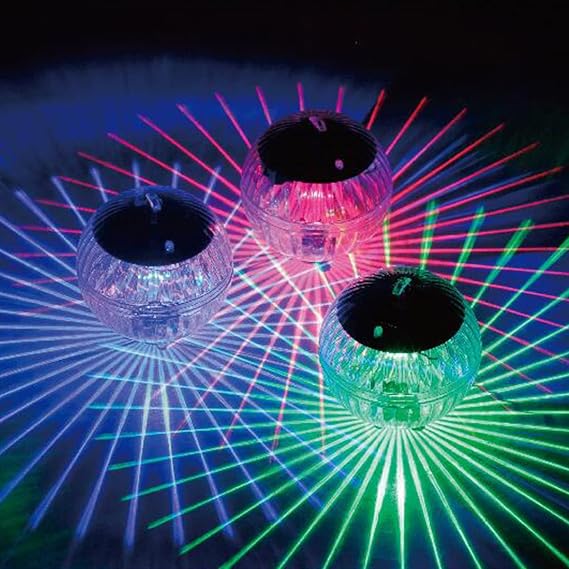 Solar Floating Pool Light, IP44 Waterproof Solar Floating Pool Light,Solar Powered Glow Globe Night Lights,LED Glow Ball Lamp for Pools Pond Fountain Garden Party Tub Home Decor (Colorful) [Energy Class A]
