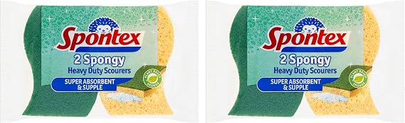 Spontex Heavy Duty Super Absorbent Scourers, pack of 4