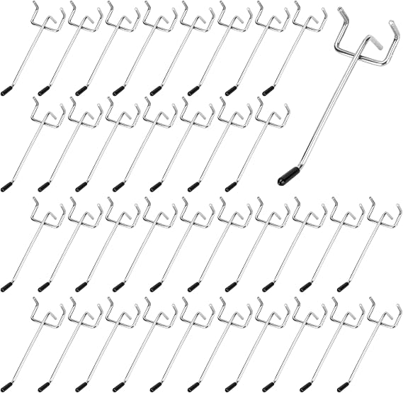 100 PCS 10cm Pegboard Hooks, 32mm Hole Metal Pegboard Hook