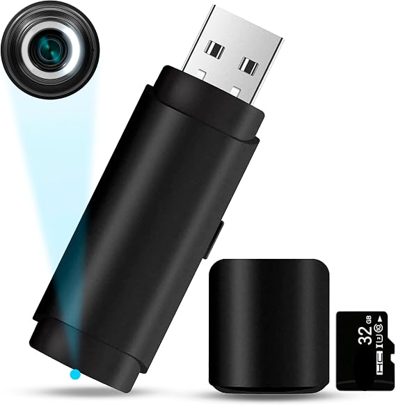 Mini USB Hidden Spy Camera, Indoor Surveillance Camera, 1080P Real Camouflaged Spy Cameras (Pack Premium 2025 without Light when Recording and 512GB) Includes MicroSD 32GB with Motion Detection