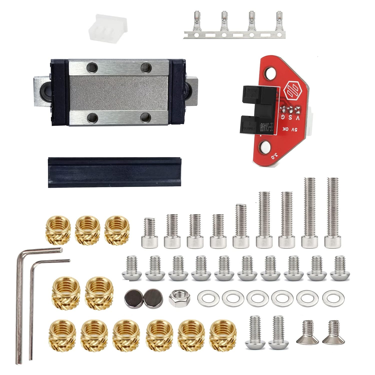 5V High Precision Optical Leveling Sensor OptTap V1 PCB Tap Kit with MGN9H Carriage, MGN9 Rail & Screws Compatible with Voron V2.4, Trident 3D Printer