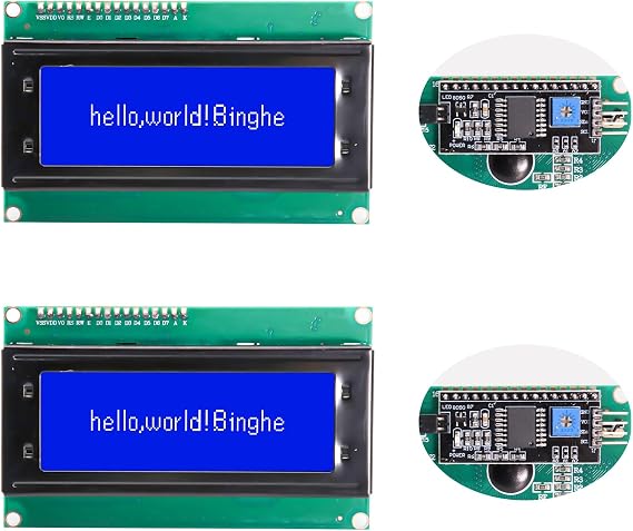 LCD Display 2004 Module Binghe 2 Pcs 2004 LCD Display Blue Screen IIC/I2C 5V with Backlight 20x4 Character Display Screen Compatible with Arduino