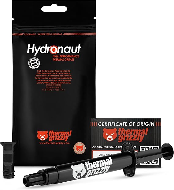 Termal Grizzly Hydronaut 11,8 W/m · K 3,9 g Heat sink Compound – Heat sink Compounds (3,9 g, 200 – 350 °C)