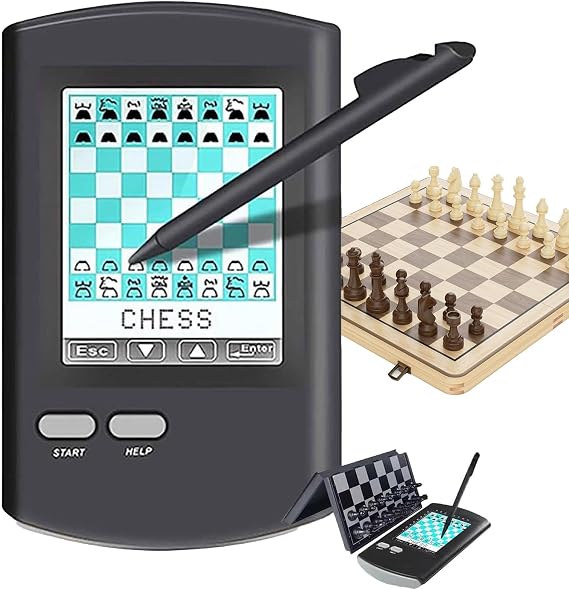 Touch Electronic Chess Set, 8 In 1 Portable Ai Chess Game with Led Display Ai Opponent, 220+ Master Games Learning Modes, Automatic Intelligent Game Machine for Beginners
