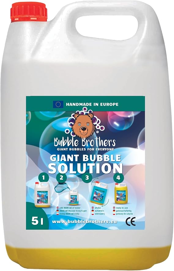 Bubble Brothers Soap Bubbles Refill Bottle 5 L Bubble Liquid Bubble Solution Concentrate for Giant Soap Bubbles Sturdy Soap Bubbles (1 x 5L)