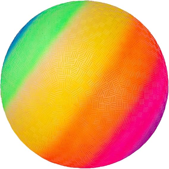 Large 85 Inch Rainbow Kickball Durable Rubber Handball for Indoor Outdoor Schoolyard Playground Team Games