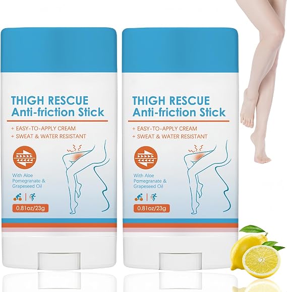 2PCS Anti Chafe Stick,Thigh Anti-Chafe Stick,Offers Protection Against Friction,Thigh Rub Cream,Water & Sweat Proof Balm for Friction,Waterproof Anti Chafing Stick,Skin Protection Anti Chafing Cream