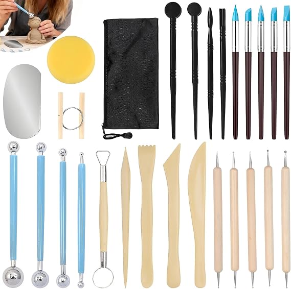 27 Pcs Polymer Clay Tools Sculpting,Pottery Tool,Premium Clays Sculptings Tools,Professional Pottery Clay Sculpting and Carving Tool Set for DIY Crafts.