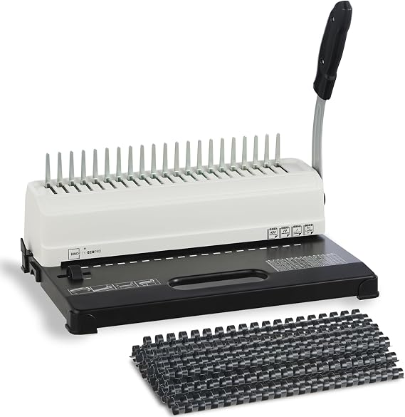 Binditek Binding Machine, 19-Hole, 450 Sheets, Comb Binder Machines with 100 PCS 1/2" Comb Spines, for Letter Size, A5 or Smaller Sizes