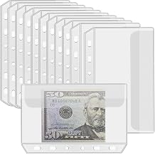 UMSICHT 12PCS A7 Binder Pockets with No Zippers, Zipless Budget Envelopes with Lids, A7 Binder Pouch for 6 Ring Binder, Money Folder Organizer, Clear PVC Savings Challenges Envelopes, 12PCS.