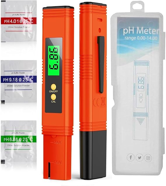 PH Meter, Digital High Accuracy Water Quality PH Meter with ATC, 0-14 Measurement Range PH Tester for Household Drinking Water, Hydroponics, Aquarium Water, Pool
