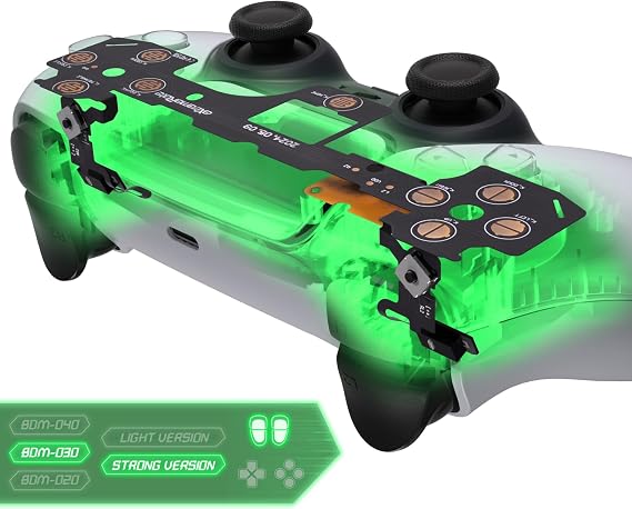 eXtremeRate マイクロスイッチ-ps5コントローラーBDM-030ショルダーボタン対応ストロングバージョンタクティルクリッキーヘアトリガーキット、ps5コントローラー対応エルゴノミックマイクロスイッチL2R2タクティルL1R1ボタンマウスクリック