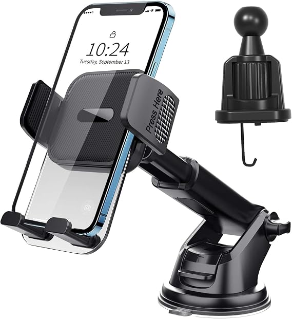 Mobile Phone Holder Car 3 in 1 Strong Suction Cup & Ventilation Holder for Ventilation Dashboard Windscreen 360° Rotatable Smartphone Holder Car Universal for iPhone 16 Pro Max Samsung S24 Ultra