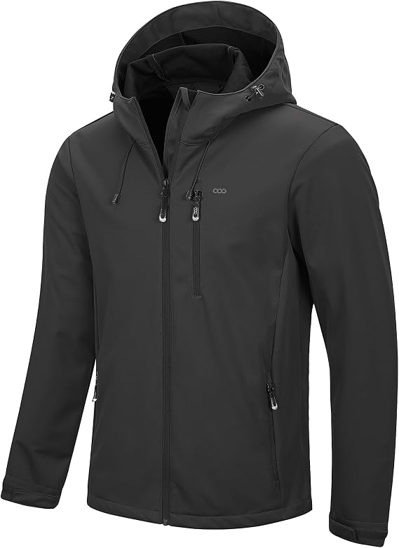 33,000ft Men's Softshell Jacket Hooded Functional Jacket with 5 Pockets