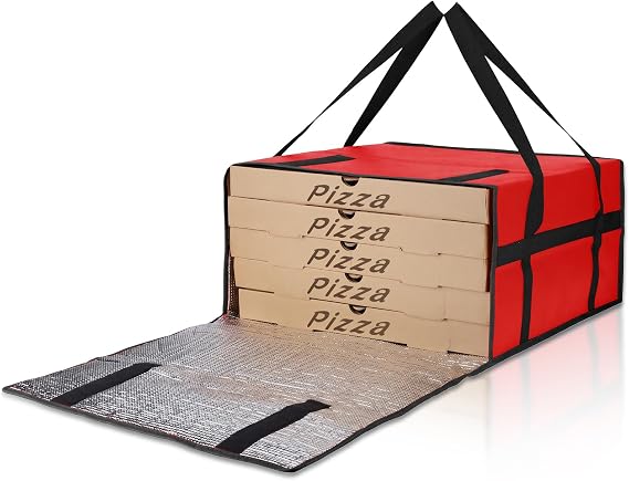 Bodaon Pizza Bags for Delivery, Insulated Pizza Warmer Bag, 20" x 20" x 10"