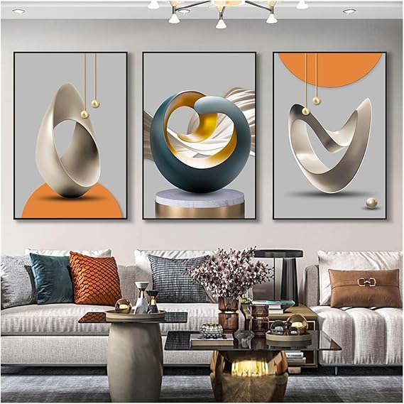 Wall Decor Decorative paintings Luxury decorative paintings Abstract figures Modern minimalism Creative wall paintings Triptych murals(I,40x60 cm)