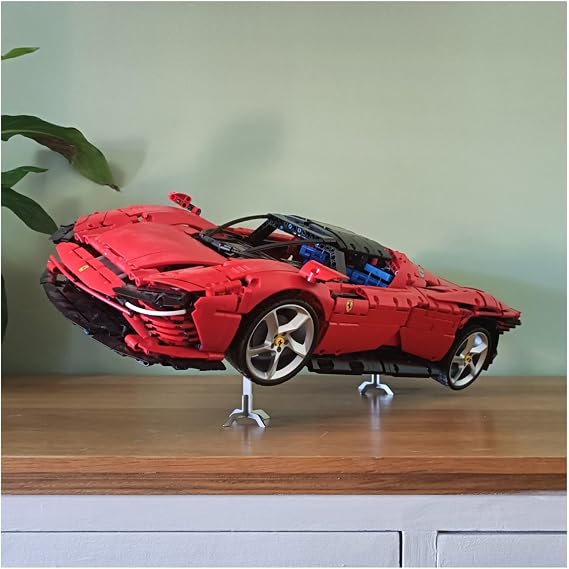 Display Stand compatible with Lego Technic Ferrari Daytona SP3 42143r | Display your model securely | Heavy Duty stainless steel | Car NOT included