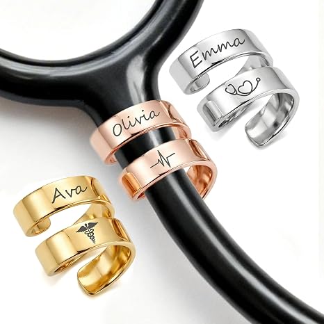 Personalized Stethoscope for Doctors Custom Stethoscope Name Tag Charms for Nurses Nurse Accessories for Work Engraved Stethoscope Tag Nurse Graduation Week Gift for RN Doctor Vet