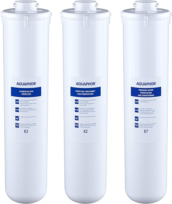 Aquaphor 208334 Crystal Replacement Cartridge Set K3-K2-K7 White