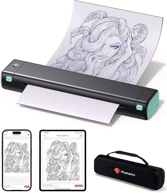 Phomemo M08F Tattoo Printer Thermal Printer Tattoo with Storage Box