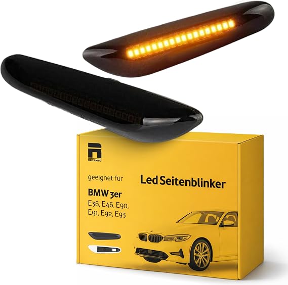 phil trade LED Side Indicator for BMW 3 Series E36 E46 E90 E91 E92 E93 Black