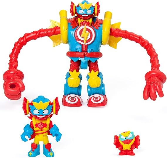 SUPERTHINGS Superbot Power Arms Sugarfun – Articulated hero robot with flexible arms and combat accessory. Includes 1 exclusive Kazoom Kid and 1 exclusive SuperThing