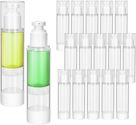 50 ML Airless Pump Bottle Empty, 12 Pack