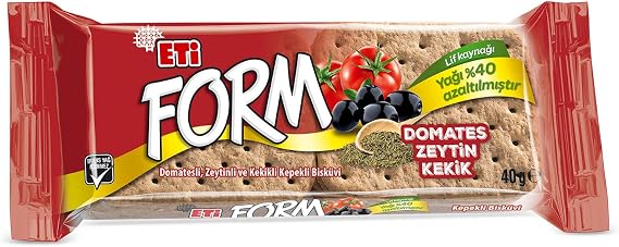 Eti Form Domatesli Zeytinli ve Kekikli Kepekli Bisküvi 40 g (8 paketi)