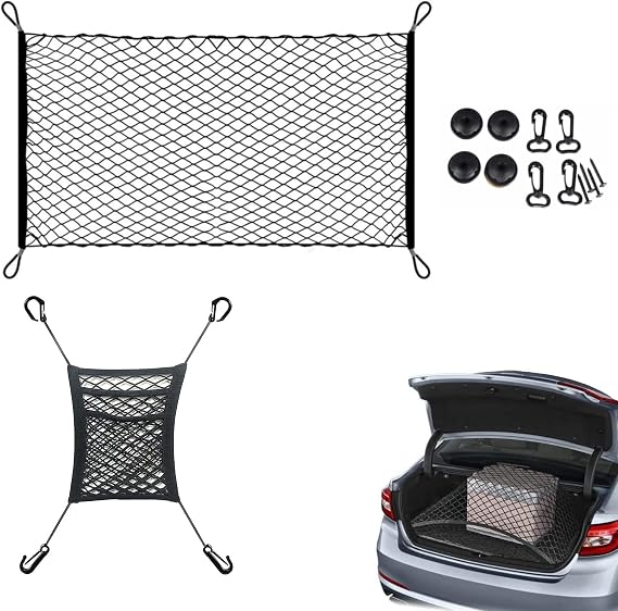 Car Storage Net,Cargo Boot Netting Storage,add 1pcs 3 Layer Car Storage Bag