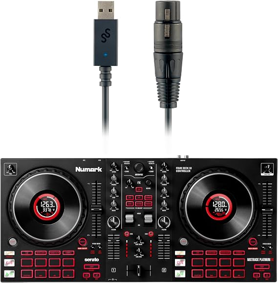 Numark Mixtrack Platinum FX DJ Controller and DMX Interface for Live Music, DJ sets, Events, Music production