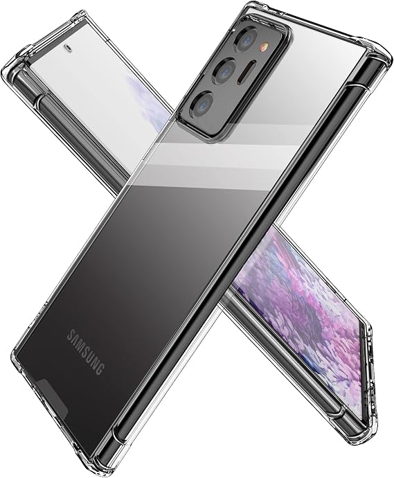 KIOMY Clear Case for Samsung Galaxy Note 20 Airbag Corners Shockproof Bumper Protective Phone Cover, Hybrid Design Hard PC Back with Flexible TPU Frame
