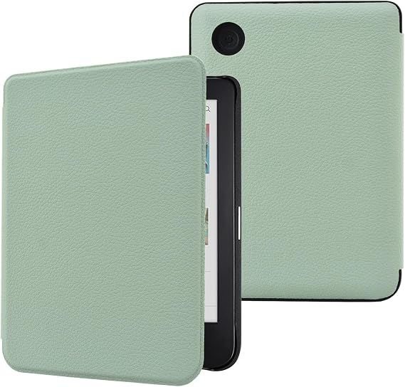 DMLuna Case for Kobo Clara Colour/Clara BW/Clara 2E 6"eReader, Ultra Slim Lightweight Folio Premium PU Leather Protective Cover with Auto Sleep/Wake Function, Agave Green