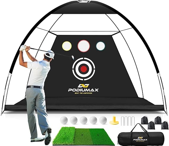 PodiuMax Golf Net, 10x7 FT / 25x20 IN Easy Set UP