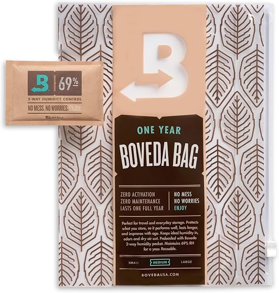 Boveda-Purolar için | Orta Neme Çanta |% 69 RH Nem Kontrol Paketi ile Önceden yüklenmiş | 10-15 purolar için Puro Depolama | 1-Count