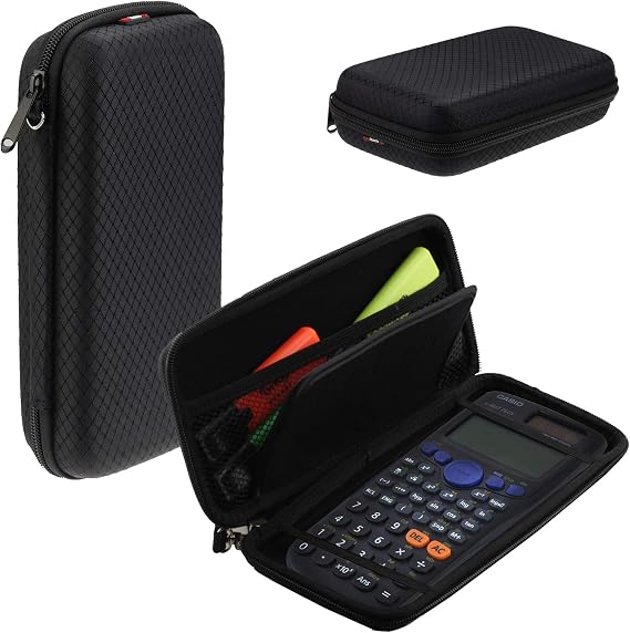 Navitech Black Graphics Calculator Hard Case/Cover with storage pouch Compatible with the Graphique NumWorks