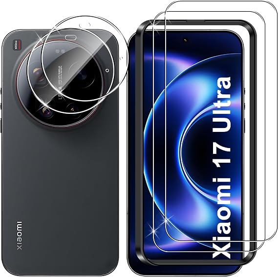 Lutree for Xiaomi 17 Ultra Screen Protector, 2+2 Pack Tempered Glass + Camera Lens Protector, 9H Hardness HD Bubble-Free Film, Anti-Scratch Premium Protective Glass