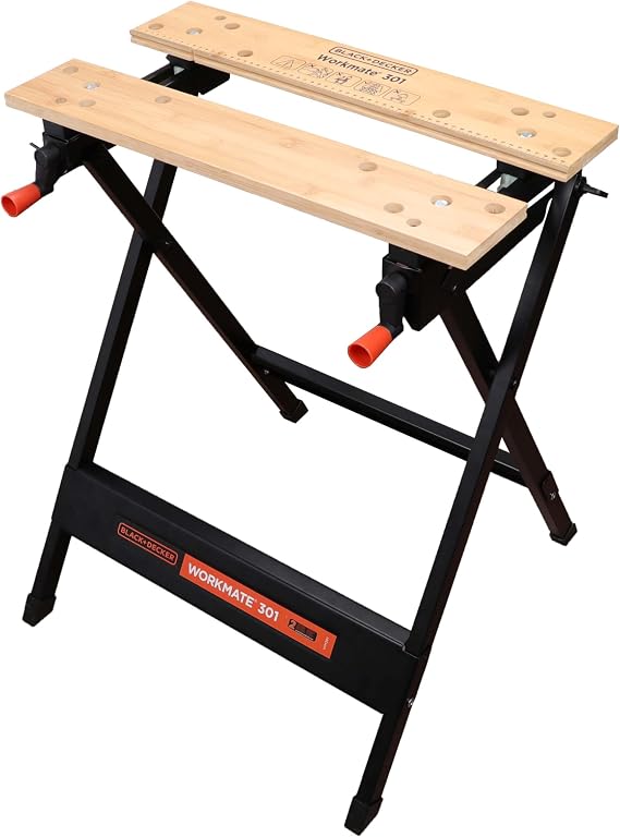 BLACK+DECKER Workmate 301 Folding Workbench, Saw Horse & Work Platform WM301-XJ