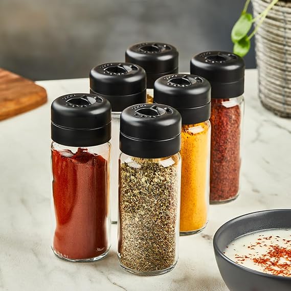 Mithra Life 6 Adet 245 ML Döner Kapaklı Cam Baharatlık Takımı MIT1085