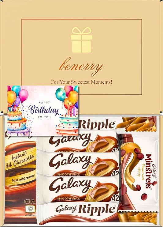 Benerry Chocolate Gift Box Hamper - 7 Treats Birthday Gift - Smooth Sweet Box of Chocolates