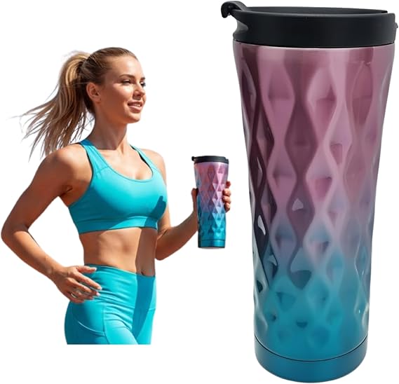 Perlotus 500 ml Renkli Tasarım Isı Yalıtımlı Kahve Mug Çelik Termos