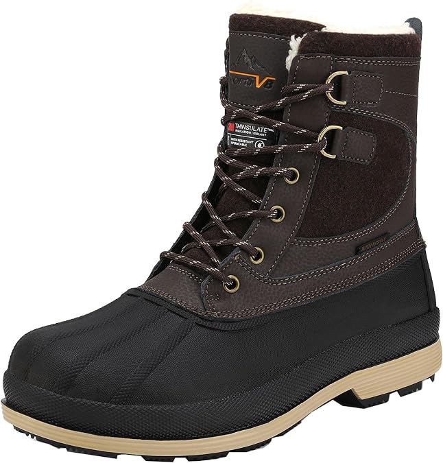 NORTIV 8 Men's Waterproof Winter Snow Hiking Boots Ankle High Boots