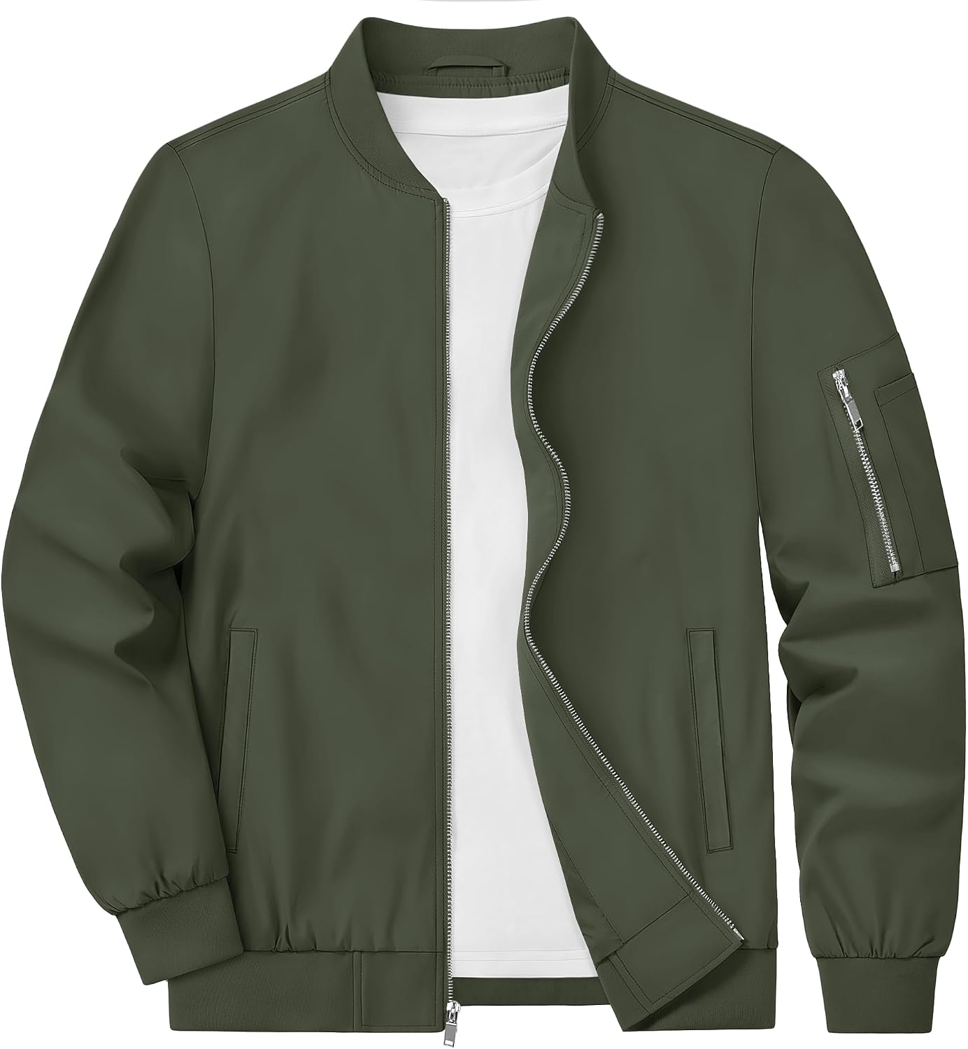 KEFITEVD Mens Lightweight Jacket Casual Bomber Jackets Military Windbreaker with Multi Pockets