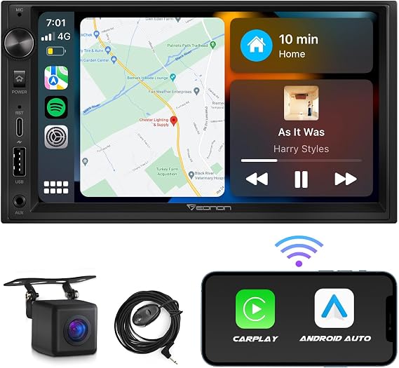 Eonon 7 Inch Linux CarPlay Android Auto Car Stereo with QLED Display, Wired & Wireless Connectivity