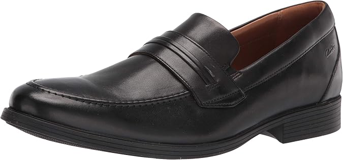 Clarks Men's Whiddon Loafer, Black Leather, 9.5