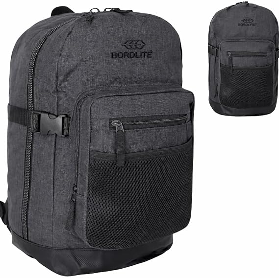 Bordlite Cabin Backpack 40x20x25cm – Ryanair Underseat Bag – Lightweight Travel Backpack for easyJet, Jet2, British Airways – Fits Free Hand Luggage Allowance – Black