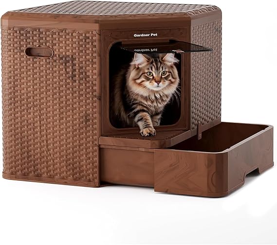 Gardner Pet Extra Large Cat Litter Box, Odor-Resistant Enclosed | Extra Large Space, Odor-Resistant Enclosed, Simple Assembly, Easy Cleaning, Suitable for All Size Cats