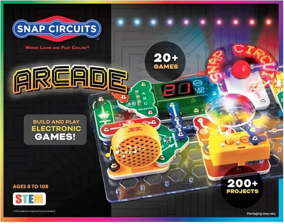 Snap Circuits Arcade Electronics Exploration Kit | Over 200 STEM Projects | 4-Color Project Manual | 20+ Build and Play Games | 35+ Snap Modules | Unlimited Fun