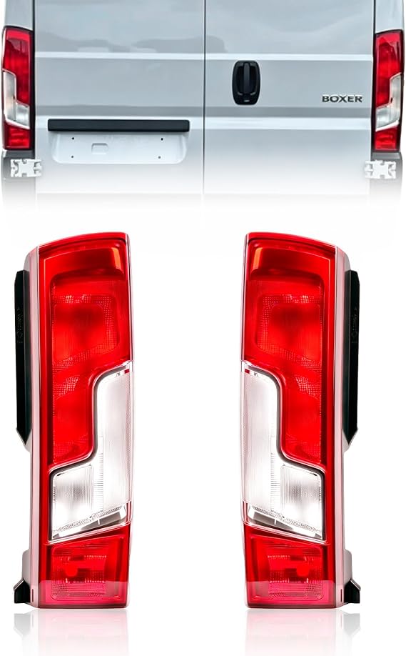 Rear Light for Citroen Relay/Peugeot Boxer/Fiat Ducato 2014-2024, Tail Lamp for Vauxhall Movano C 2021-2024, Without Bulb Holder, Left+Right