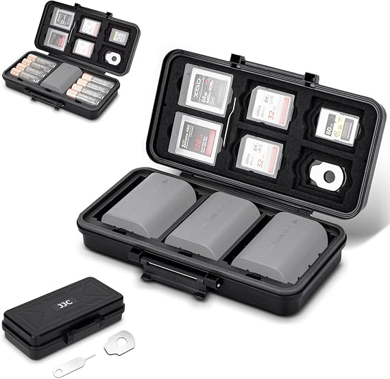 Waterproof Camera Battery Memory Card Case for 6 SD,5 CFA,6 CFB,2 Batteries