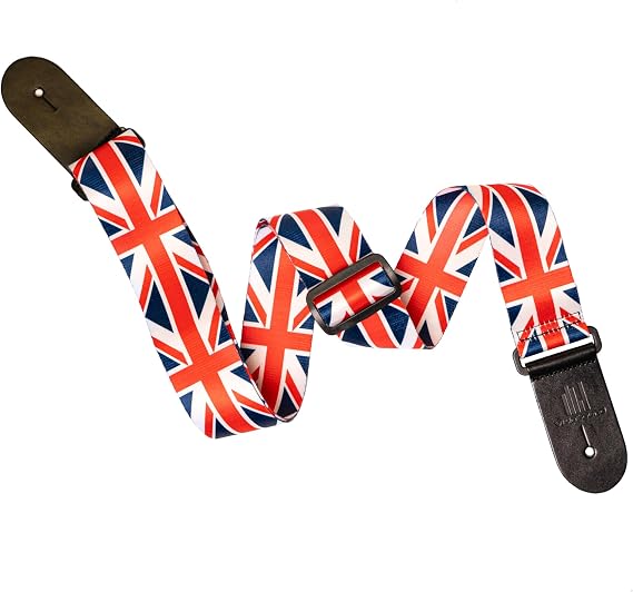 VisioSound Guitar Strap 2" Nylon Cotton Full Grain Italian Leather